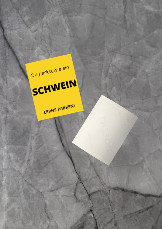 Aufkleber „Du parkst wie ein Schwein“